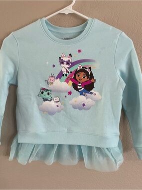 Gabby’s Dollhouse sweatshirt with tulle hem size 6 girls kids